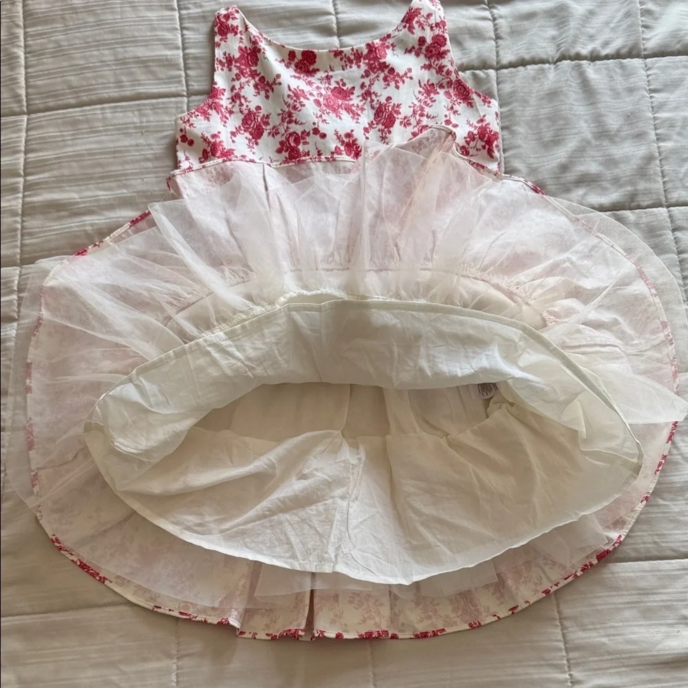Janie and Jack Girls 8 Red Floral Ruffle Dress Holiday Edition